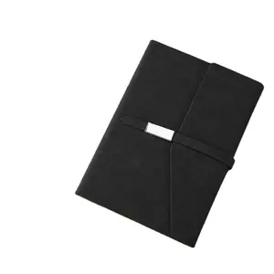 Black Custom Outside Logo PU Professional Journal Notebook A4 Business with Magnetic Buckle