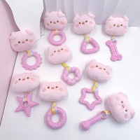 Jouet en peluche rose en forme de cochon pour animaux de compagnie, avec bande à mordre en TPR et couineur à nœud de corde, pour la mastication et le jeu quotidien des chats et des chiens, vente en gros