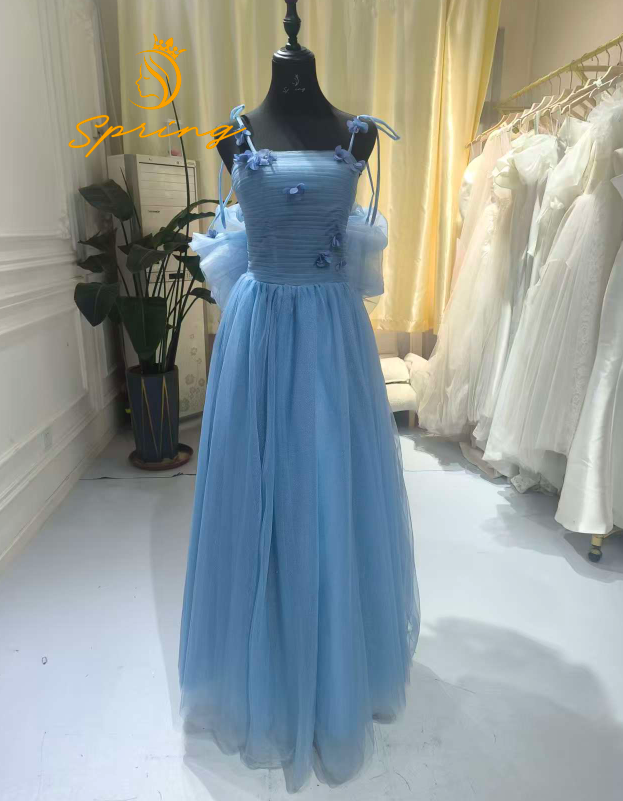 Long Blue Puffy Prom Dresses - 2025 New Design