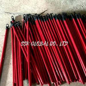 Balai à manche en bois recouvert de PVC rouge du Vietnam, avec pelle à poussière à filetage italien longue, portable, écologique, imperméable, pour toilettes, extensible - Product Image 3