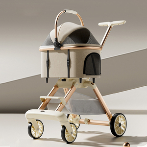 <span class=keywords><strong>Poussette</strong></span> pliable ultra-légère pour animaux de compagnie, pour chiens et chats de petite/moyenne taille, avec 4 roues, roulement fluide et maille respirante - Product Image 4