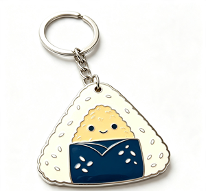 <b>Anime</b> Onigiri Metal Key Chain Enamel Rice Ball Keyring Zinc Alloy Pendant Gift Accessory - Product Image 2