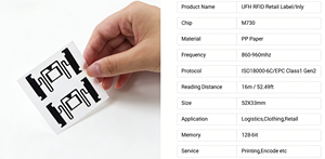 UHF пассивная <span class=keywords><strong>RFID</strong></span>-метка-стикер с большим радиусом действия, влажная <span class=keywords><strong>RFID</strong></span>-метка (Wet Inlay) 860-960 МГц - Product Image 2