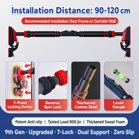 Barre de traction réglable 90-120 cm avec crochet de verrouillage en acier pour cadre de porte, usage domestique, écologique, durable, avec logo personnalisé, OEM, marque privée