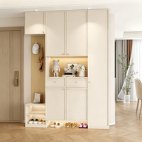 Armoire à chaussures de luxe avec porte-manteaux et siège, armoire à chaussures multifonctionnelle |   Organisateur d'entrée grande capacité