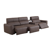 Ensemble de canapé-lit inclinable électrique de style italien de luxe avec consoles de rangement intégrées et sièges à mouvement indépendant pour salon