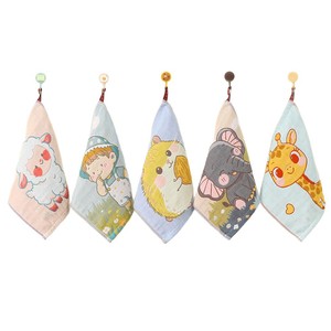 Carlota Kids Pure Cotton Square Towel 26x26cm Absorbent Gauze Hand Towel For Children <b>Bath</b> Use - Product Image 5