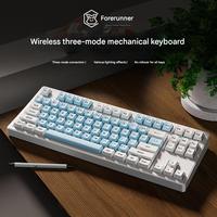 Set Keyboard Mouse mekanis nirkabel MT87 BT Multi tipe, Keyboard Gaming komputer ABS tombol Doubleshot
