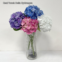Bouquet d'hortensias artificiels HGA, fleurs d'hortensia en soie au toucher réel pour la décoration intérieure et les arches de mariage, chemin de table floral, vente en gros