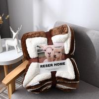 Vente en gros de tissu en flanelle tricotée en microfibre de polyester 100% écologique OEKO, double couche, réversible, jacquard, sherpa, peluche