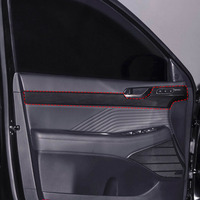 Pour 2019-2023 Hyundai palissade 6 pièces en fibre de carbone 4 portes panneau décor revêtement d'habillage accessoires de voiture décoration intérieure