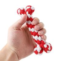 Jouet à mâcher pour chien en corde de coton tressée à la main, durable, coloré et interactif, en forme d'os, pour les sports de plein air des animaux de compagnie - Vente en gros usine