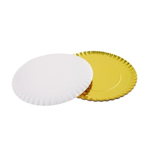 Vente en gros usine : Plateau à gâteau rond en carton argenté et doré, avec bord bleu, personnalisable OEM - Product Image 6