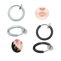 Non Piercing Clip sur Nez Hoop Anneaux Faux Nez Anneaux Hoop Faux Septum Piercing En Acier Inoxydable Corps Piercing Bijoux