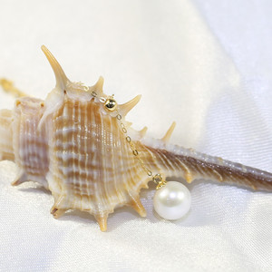 Feirun จี้น้ำจืด3A 8-8.5มม. ทองคำแท้<span class=keywords><strong>สี</strong></span>เหลือง18K - Product Image 4