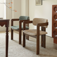 Nouvelles chaises de salle à manger modernes et luxueuses, rembourrées en tissu de lin, pieds en bois, écologiques, durables, meubles pour appartement et maison