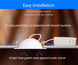 Phao nổi 360 độ ° +90 ° Đèn âm trần Gimbal 4 inch 5CCT 10W 900lm xoay được <span class=keywords><strong>LED</strong></span> không cần hộp đèn - Product Image 6