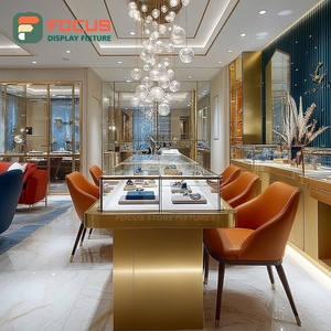 Luxury Jewelry Store Interior Display Wood Frame Brand Store Glass Showcase - Product Image 2