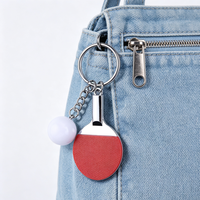 Porte-clés de tennis de table en alliage de zinc noble, mini raquette de ping-pong et breloques balle, breloque pour sac de sport
