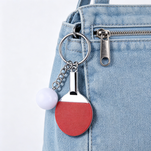 Llavero de tenis de mesa de aleación de zinc Noble, mini raqueta de <span class=keywords><strong>ping</strong></span>-pong y bola, dijes para bolsos deportivos - Product Image 6