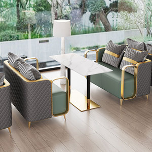 Muebles <span class=keywords><strong>para</strong></span> Hoteles, <span class=keywords><strong>Restaurantes</strong></span>, Cafeterías, Muebles Metálicos Tapizados, Juego de Sofás <span class=keywords><strong>para</strong></span> Hoteles, Desayunador Moderno, Uso Comercial Público - Product Image 4