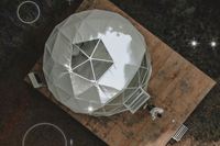 Dôme de glamping géométrique en acier de 8 à 10 m de diamètre, structure d'abri, hôtel, maison de luxe, extérieur, rond