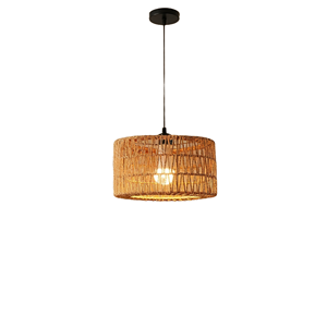 Bamboo <b>Rope</b> LED Pendant Lights Indoor <b>Lighting</b> Rattan Japanese Art Chandeliers Living Room Adjustable Height - Product Image 1