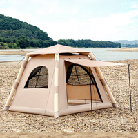 Tente de camping extérieure quatre saisons en aluminium, toile Oxford PVC double couche, imperméable, avec maille, en coton, portable, ouverture automatique