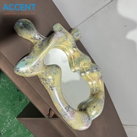 Figura Humana Abstracta de Fibra de Vidrio FRP, Iluminada, Ecológica, Hecha a Mano, Espejo Decorativo de Arte Moderno para Interiores de Hoteles/Villas de Lujo