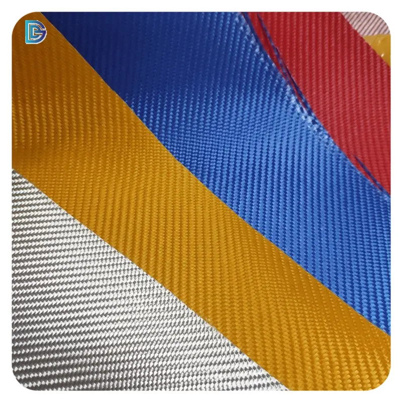Tissu en fibre de verre galvanisé de haute qualité, tissu en fibre de verre rouge jaune bleu