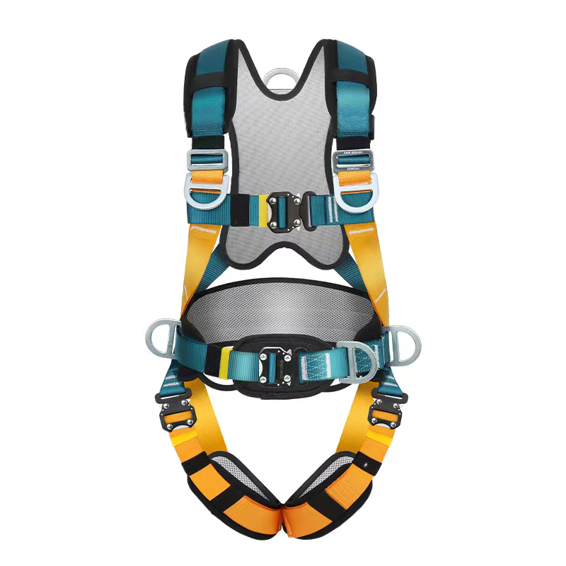 CE Fall Protection Life Security 5 Point Adjustment Dorsal D-ring Grommet waist Full Body electrical Safety belt Harness