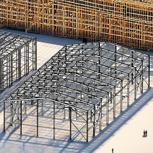 Estructura de Acero de 20 x 40, Kit de Construcción de <span class=keywords><strong>Garaje</strong></span> Prefabricado de Metal Ligero y Pesado, Servicios de Doblado, Corte y Soldadura de Pisos Superiores, Almacenes ASTM - Product Image 3