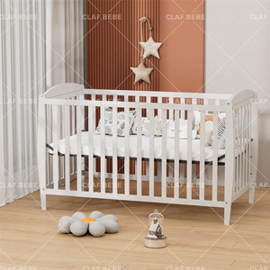 Lit bébé en bois réglable de haute qualité, nouveau style, convertible en canapé-lit, hauteur réglable sur 4 niveaux - Product Image 2