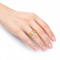 Bague Croix Religieuse en Acier Inoxydable 8mm Plaqué PVD Or et Argent avec Zircon Sculpté, Bijou de Mode, Ne Ternit Pas, Pour Usage Quotidien et Anniversaire