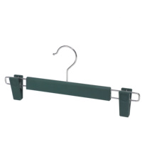 Personalisierter Logo-Metall-Kunststoff-Hosenbügel, einreihig, schwarz, für Hosen und Röcke, Kunststoff-Hosenbügel mit Clips