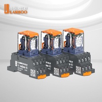 Relais CC 24V à courant élevé LANBOO LBJ21A-44/DC24V, petit format 14 broches (5A), type prise enfichable avec bouton de test et LED en option