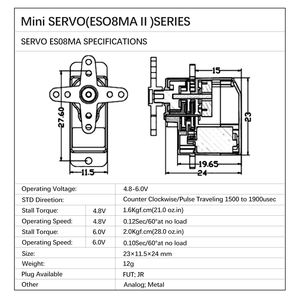 MS08MAII ES08MA II 180 derece alçak gerilim <span class=keywords><strong>Arduino</strong></span> Motor Mounts Servo Motor elektrikli Mini mil Servomotor 6v RC araba uçak için - Product Image 5
