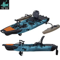 Kayak modulaire Yak Outdoors de 2,8 m, aileron amovible, propulsion par pédales, bateau de pêche, coque en HDPE, léger, capacité 1 personne