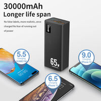 Batterie externe OEM haute capacité 65 W 50000 mAh, charge rapide 30000 mAh, chargeur portable pour téléphone, PD 65 W, batterie externe pour ordinateur portable