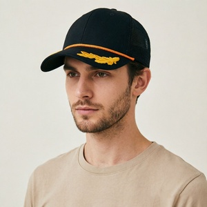 Wholesale Custom Logo Oak Leaf Foam Mesh Trucker <b>Hat</b> Unisex Breathable Baseball <b>Cap</b> with Rope for Nautical Enthusiasts - Product Image 3