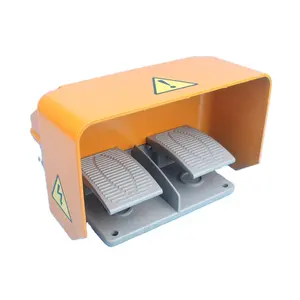 Interruptor de pie amarillo para Pedal, dispositivo eléctrico de 2 escalones, a prueba de agua, CA 15A 250V, no C, doble Pedal Extra pesado