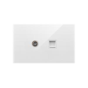 JERMEL 118-<span class=keywords><strong>X2</strong></span> Plaque murale pour panneau PC personnalisée Prise satellite élégante Port téléphonique LAN TEL avec 16A Max. Courant - Product Image 1