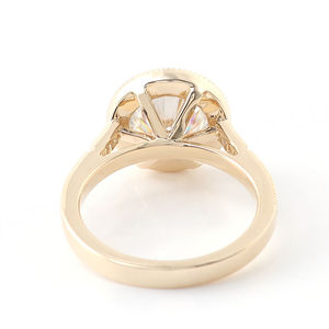 Bague en diamant rond de 2 carats, bague en or 14 carats, bague de fiançailles pour femme, diamant - Product Image 3