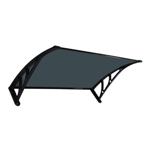 Auvent de fenêtre pour l'extérieur, facile à assembler, solide, bleu, PC, feuille de Polycarbonate, auvent noir, support, balcon, patio, couverture - Product Image 1