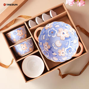 フラワーデザインギフトボックス磁器セラミックプレートとボウルセットセラミックスプーン - Product Image 2