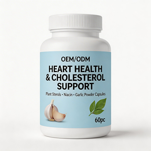 Compléments alimentaires pour la santé cardiaque et le cholestérol chez l'adulte OEM/ODM - Capsules de soutien au cholestérol à base de stérols végétaux, de niacine et de poudre d'ail - Product Image 1