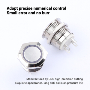 19มม. กันน้ำโลหะกันฝุ่น4pin พร้อมไฟ3.3V 5V 12V 24V สวิตช์ปุ่มกด - Product Image 5
