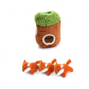 Morbido Beejay pet <span class=keywords><strong>toy</strong></span> addestramento interattivo chewer fox e tree hole shape set squeaky animal nascondi e cerca peluche cane puzzle <span class=keywords><strong>toy</strong></span> - Product Image 3