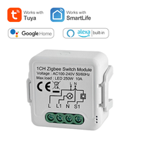 Interrupteur intelligent Tuya sans fil Wi-Fi mini 10A DC pour éclairage domestique, contrôle vocal via application, 1 canal, modèle 2026