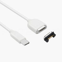 Câble de charge et de données magnétique USB-C HYTEPRO M518W à 4 broches Pogo, conforme RoHS pour les appareils médicaux, IoT et connectés